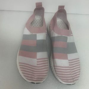 Hitech 1 Pair Striped Elastic Lightweight Sports Shoes Women Knitted Slip On